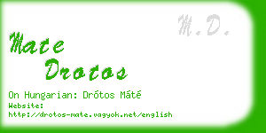 mate drotos business card